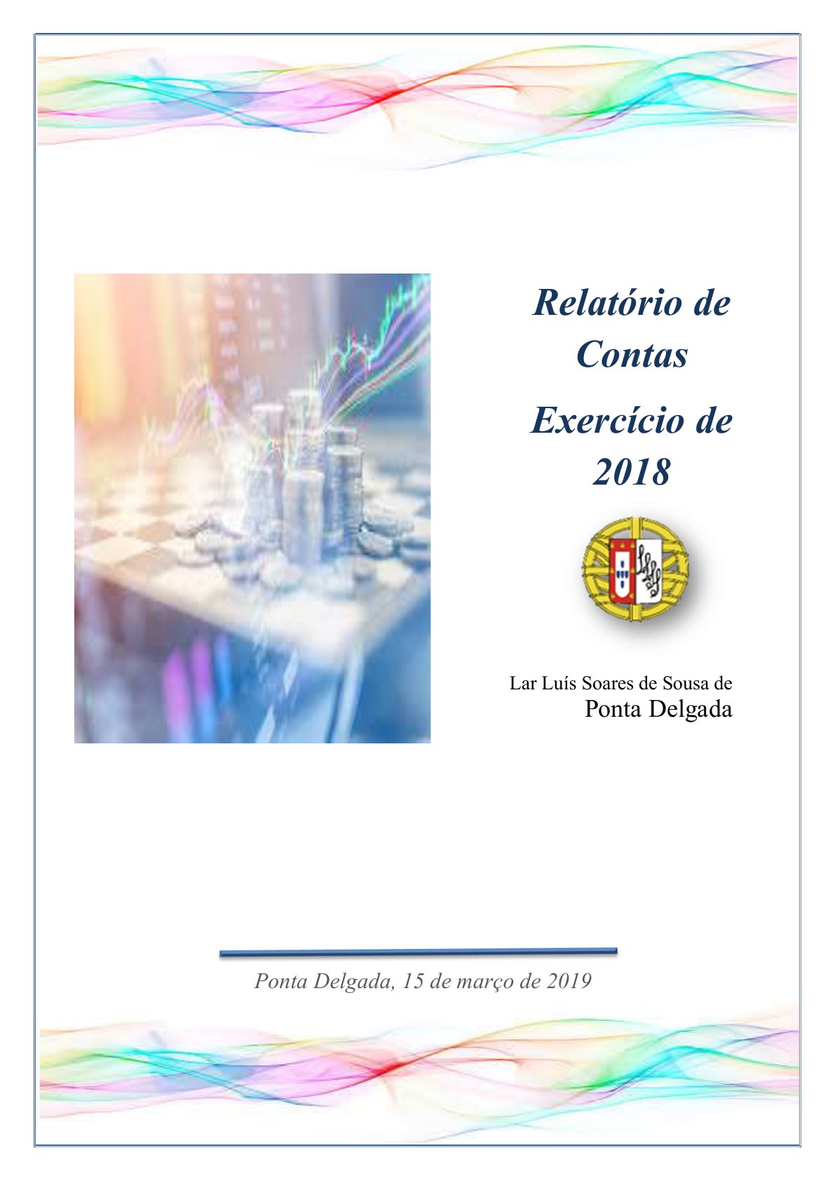 Capa do Relatório de contas 2018