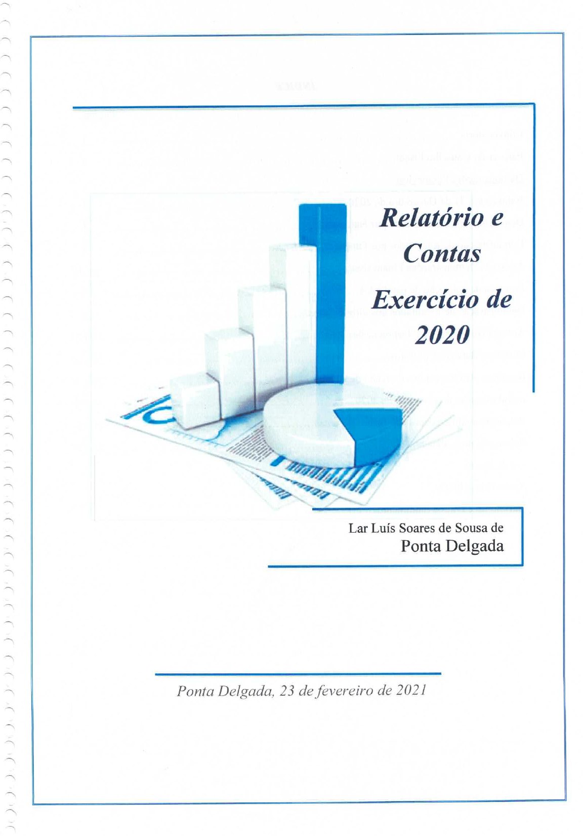 Capa do Relatório de contas 2020